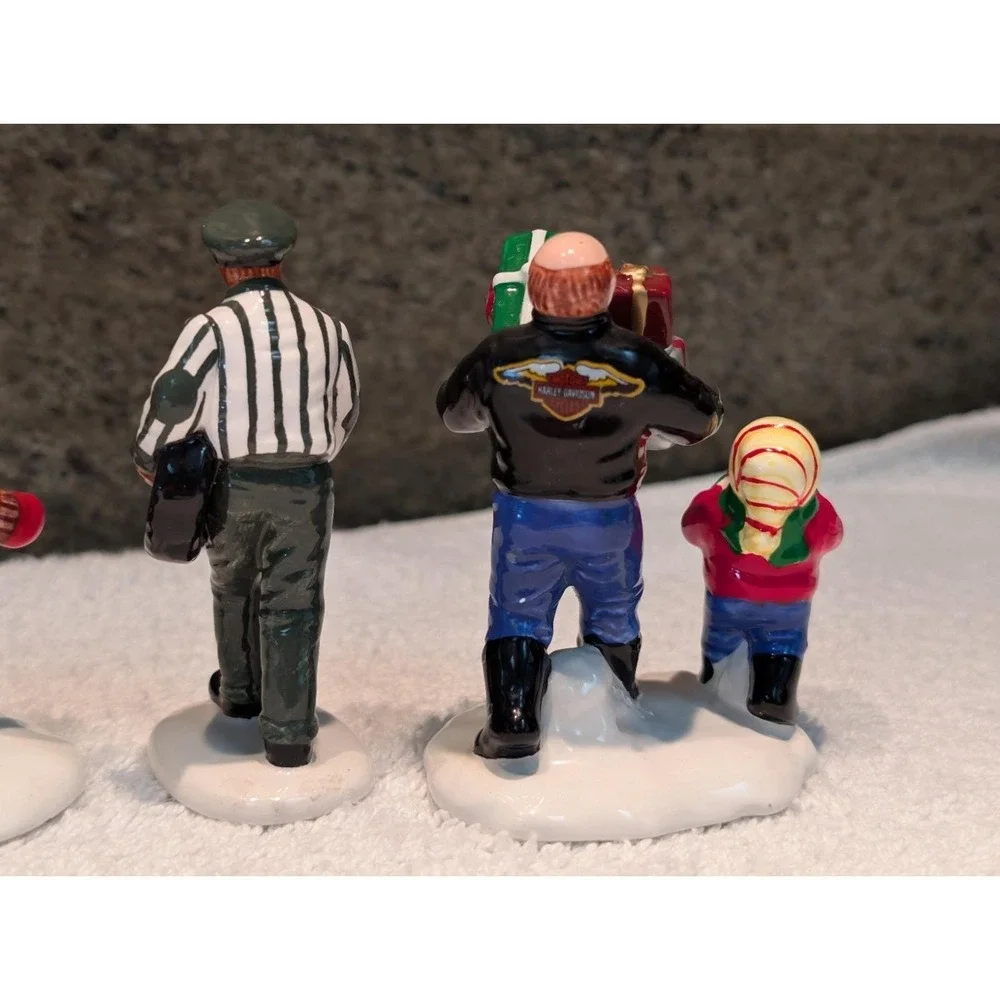 DEPT 56 Snow Village Accessory Children Kids Puppy Dog Harley Davidson Tire Lot